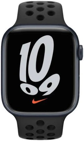 Apple Watch Series 7 ( Cellular + GPS 41mm ) -  Midnight Aluminum With Silicone Sports Watch Band Black